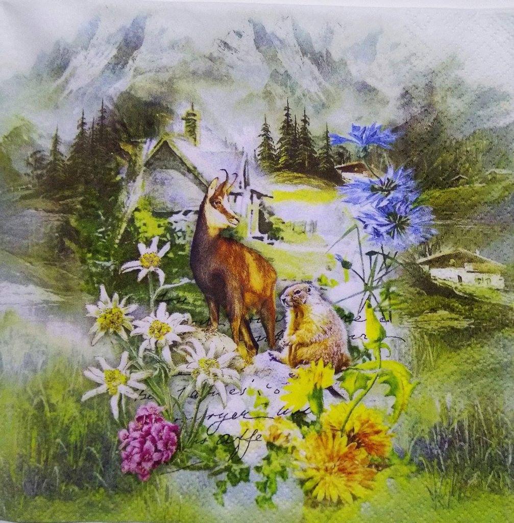 Decoupage Napkin / Tissue papers - 33cm by 33cm - Scene