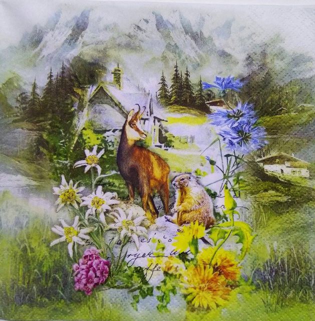 Decoupage Napkin / Tissue papers - 33cm by 33cm - Scene