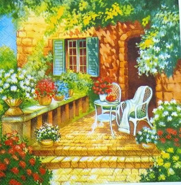 Decoupage Napkin / Tissue papers -  33cm by 33cm - Backyard In Peace