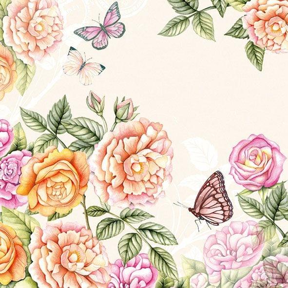 Decoupage Napkin / Tissue papers - GT1084 (Light Yellowish Background)