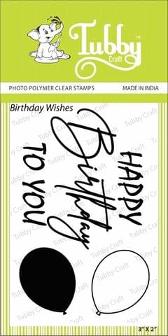 Tubby Craft Stamp - Birthday Wishes