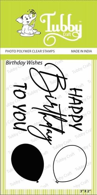 Tubby Craft Stamp - Birthday Wishes