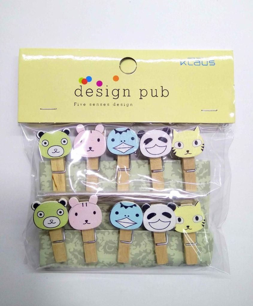 Wooden Photo Clips - Kitten - 10 Pcs Set