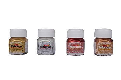 Camlin Kokuyo Fabrica Acrylic Metallic Color - 10ml Each, 4 Shades