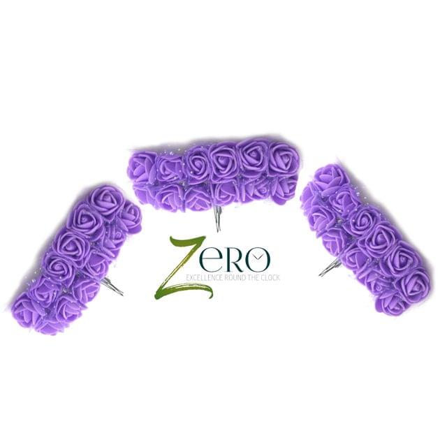 Bunch of 36 Pcs Hand Made Foam Flower Small - Purple Color