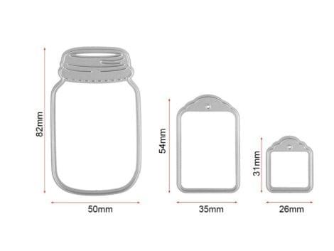 Brand Zero Die - Combo of 3 Pcs Bottles Metal Cutting Die 8.2 x 5.0 CM