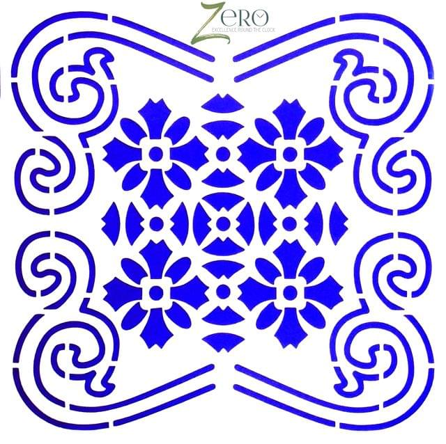 Imported Stencils- 5"*5"- Floral With Boarders Pattern Background 2