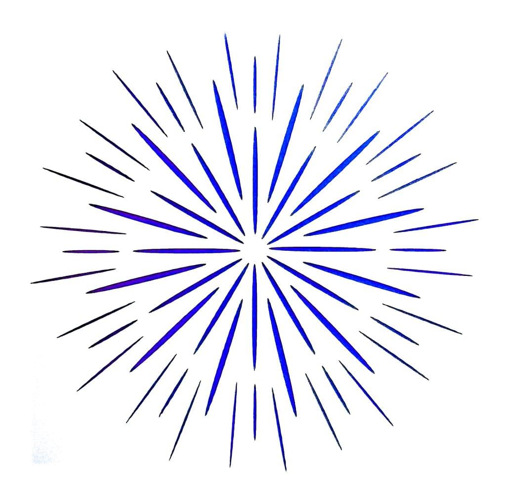 Imported Stencils- 5"*5"- Radial Line Graphic Mandala Design Background 2