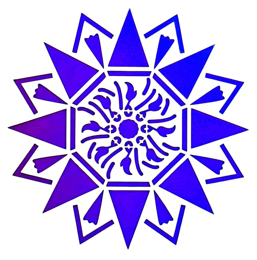 Imported Stencils- 5"*5"- Triangular Graphic Mandala Design Background