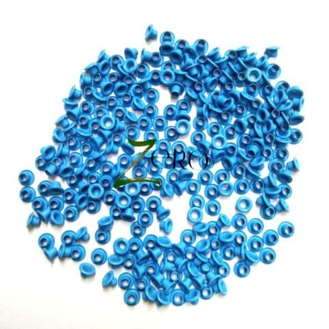 Brand Zero Deep Sky Blue Colour Eyelits Standard Size - Pack of 100 pcs