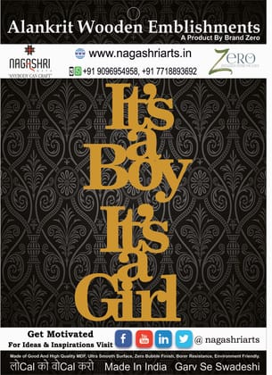 Brand Zero MDF Embellishment Combo of Its A Boy And Its A Girl Option 2 - 2.5 mm Thick Brand Zero MDF Embellishment Combo of Its A Boy And Its A Girl Option 2 - 2.5 mm Thick