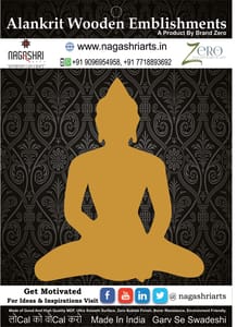 Brand Zero MDF Emblishment Meditation Buddha Design 9 - Select Your Preference Of Size & Thickness