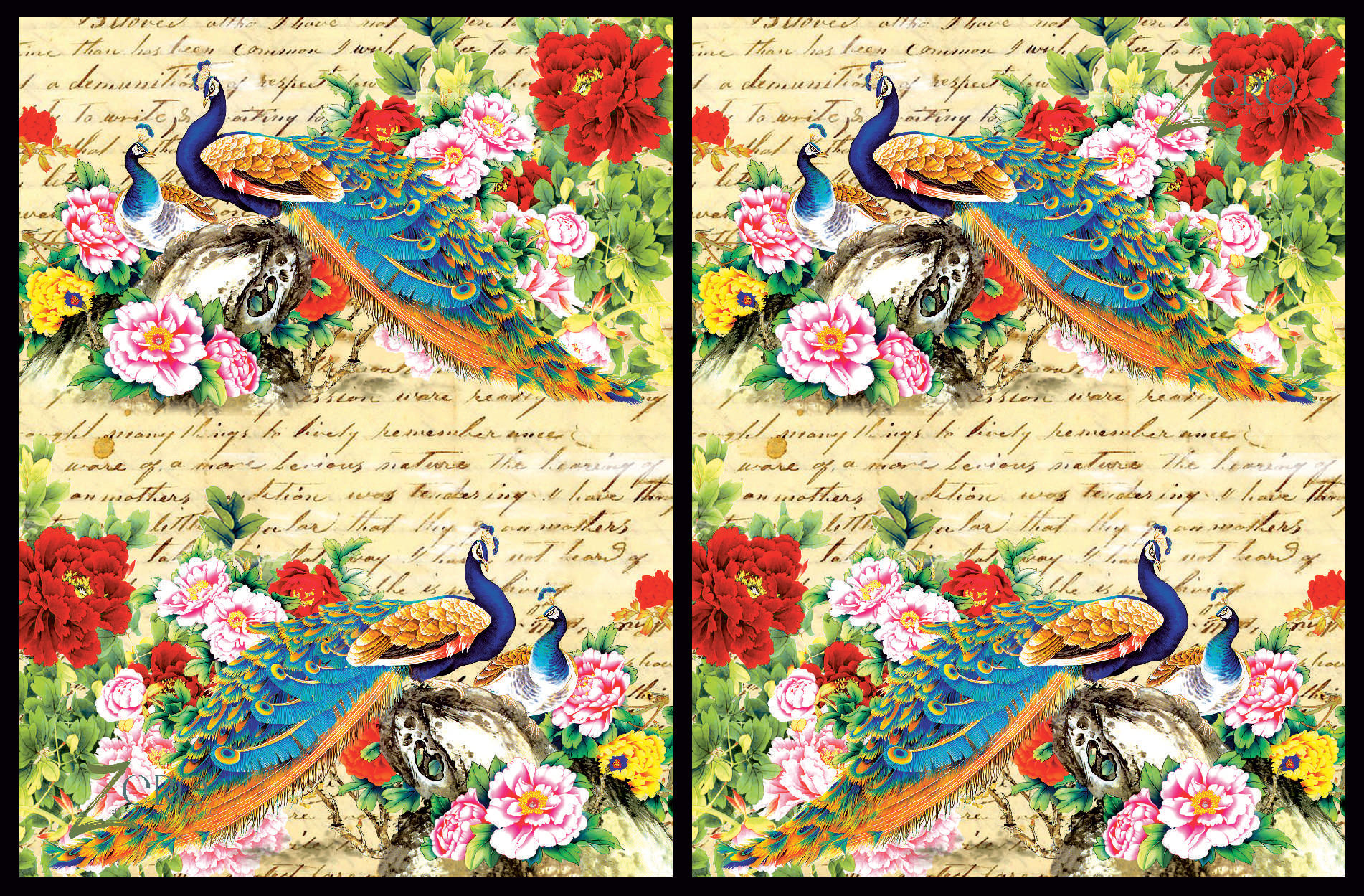 Brand Zero Luxury Speciality Decoupage Paper - Peacock Love