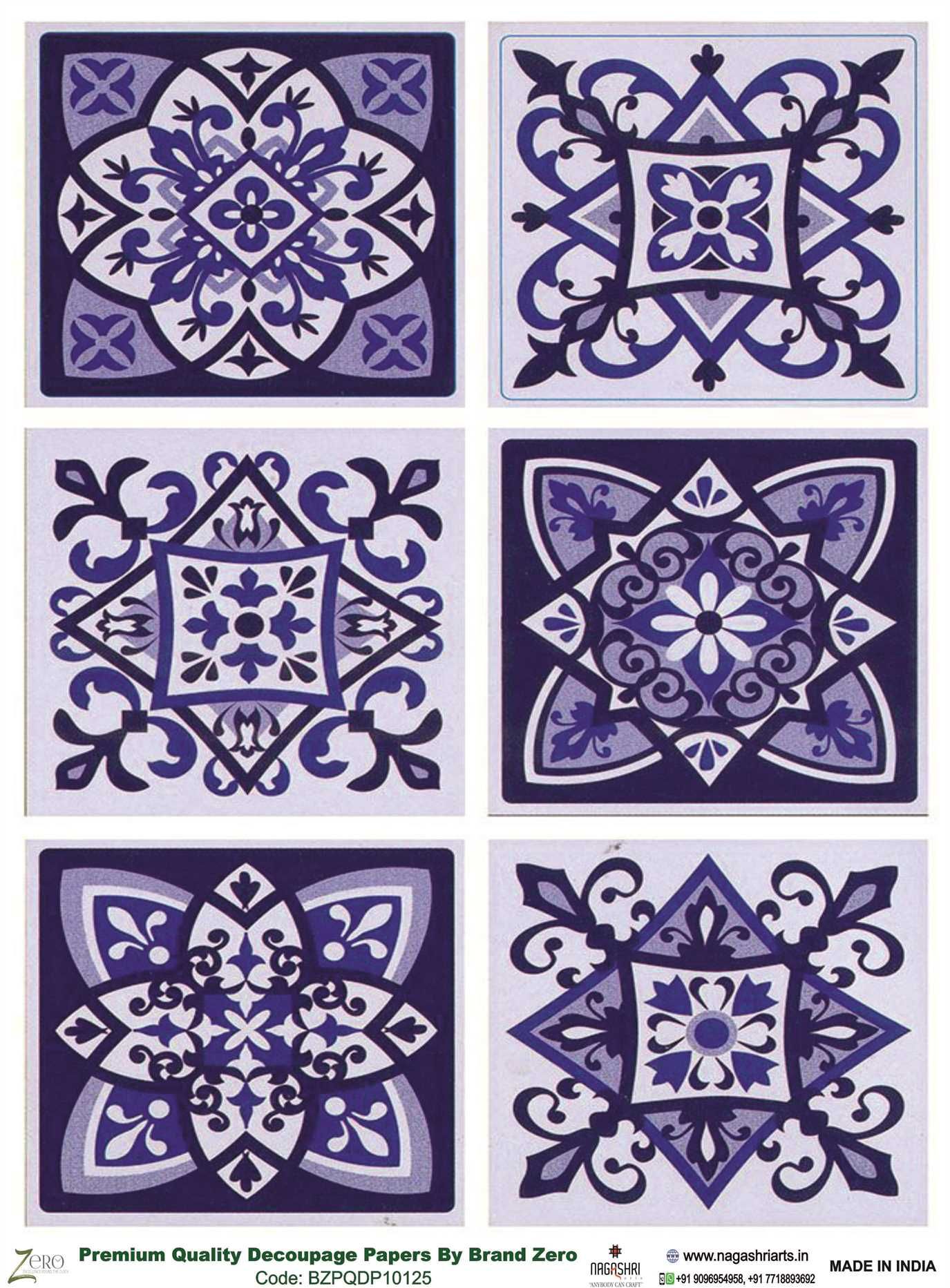 Brand Zero Premium Quality Decoupage Paper Pack of Two - Design Code: BZPQDP10125