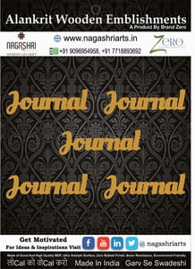 Brand Zero MDF Script Cutout Journal 1 - Pack of 5 Pcs - Size: 2.0 Inches by 0.7 Inches And 2.5 mm Thick
