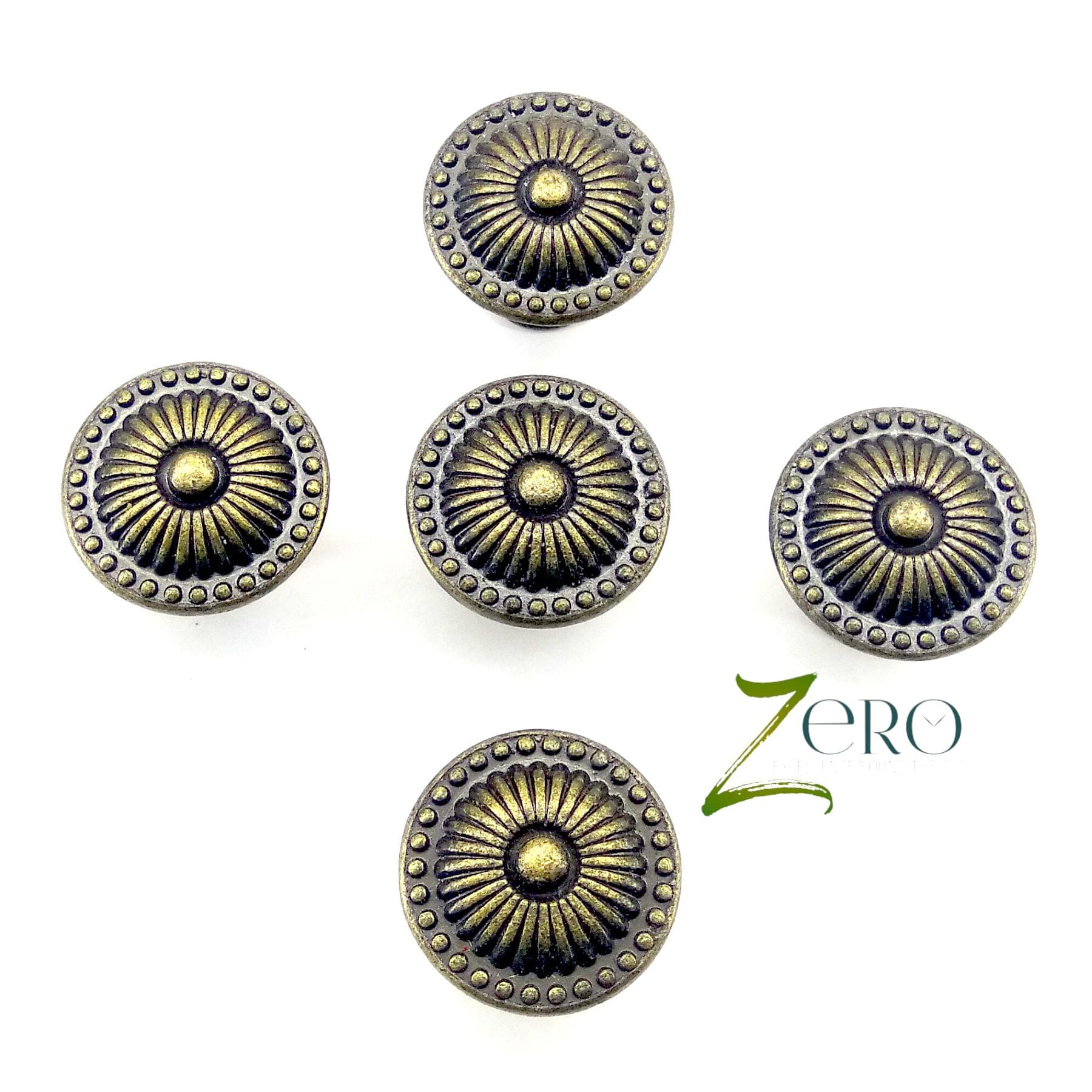 Brand Zero Vintage Metal Charms - Knobe Design 3 - Pack of 5 Pcs - 24mm*18mm