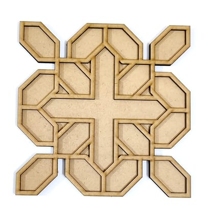Brand Zero Double Layer MDF Rangoli Base - Design 1023 - Select Your Preference Of Size & Thickness