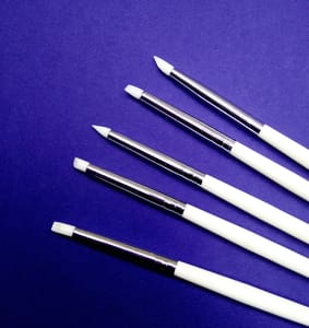 Set of 5 Pcs Silicone Paint Brushes - Small Size White Color