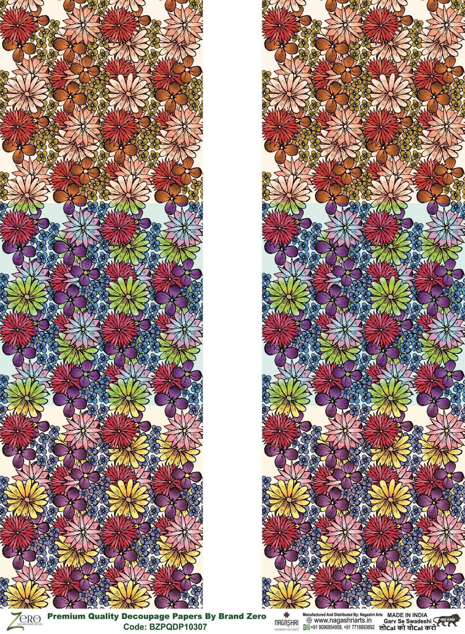 Brand Zero Premium Quality Decoupage Paper Pack of Two - Design Code: BZPQDP10307