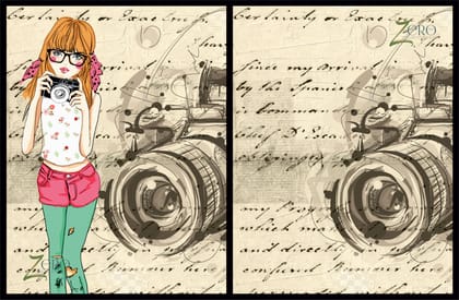 Brand Zero Luxury Speciality Decoupage Paper - Girl Photographer