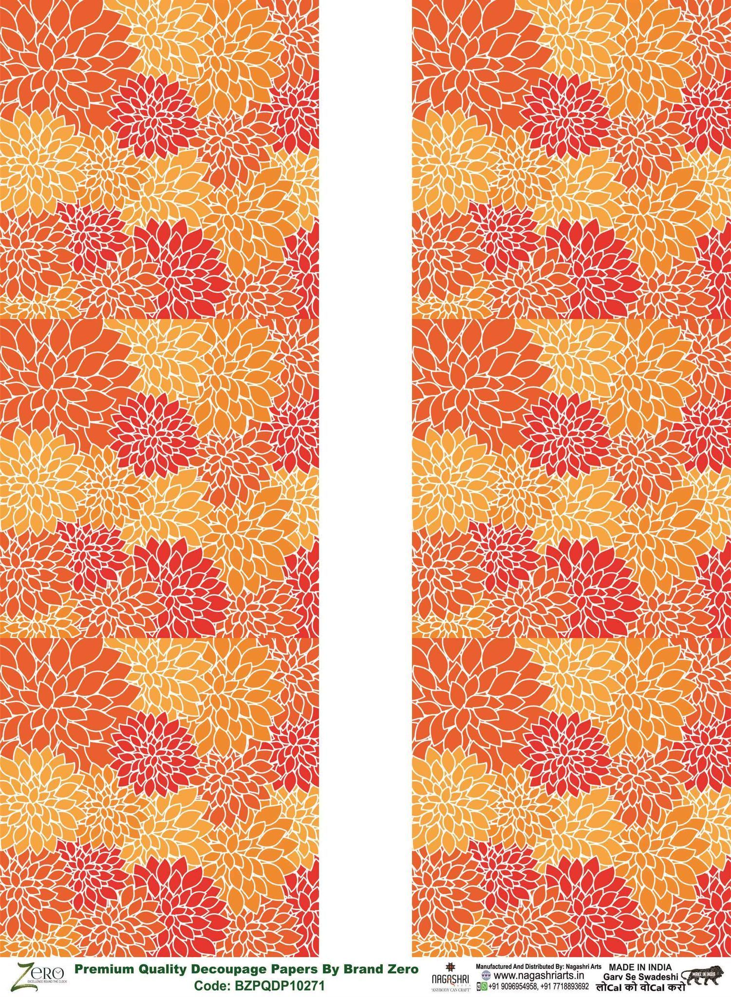 Brand Zero Premium Quality Decoupage Paper Pack of Two - Design Code: BZPQDP10271
