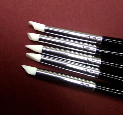 Set of 5 Pcs Silicone Paint Brushes - Big Size Black Color
