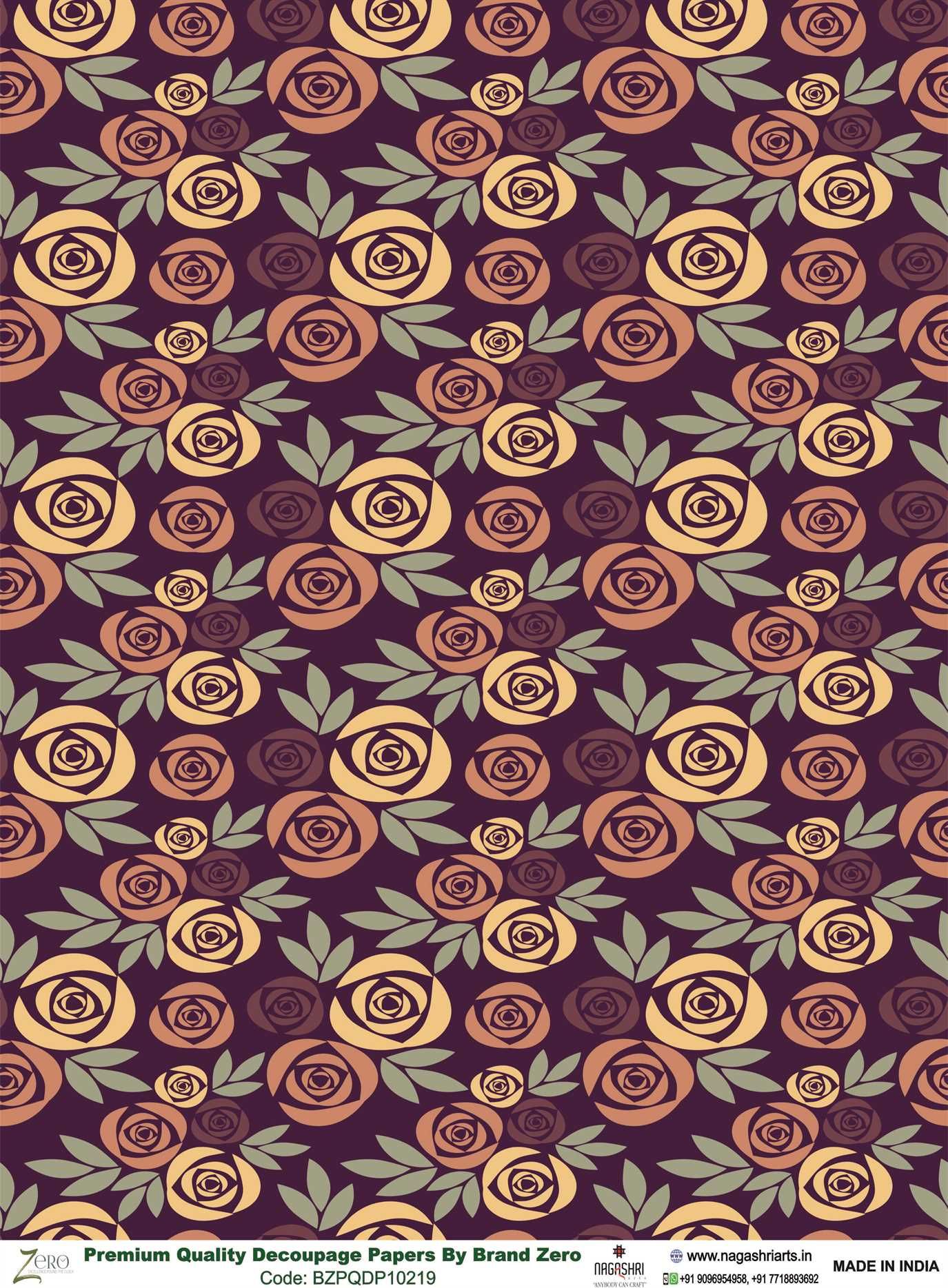 Brand Zero Premium Quality Decoupage Paper Pack of Two - Design Code: BZPQDP10219