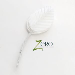 Bunch of 10 Pcs Hand Made Fabric Leaves - White Color