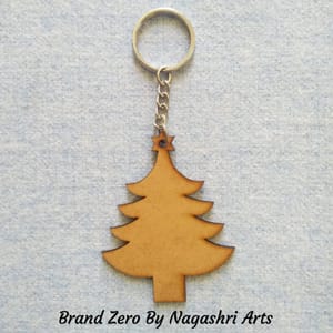 Brand Zero MDF Key Chain Christmas Tree Design - Select Your preferred Size & Thickness