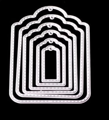 Brand Zero Die - 6 Pcs Decorative Rectangle Stitched Frames Metal Cutting Dies 8.1 x 12.1 CM Brand Zero Die - 6 Pcs Decorative Rectangle Stitched Frames Metal Cutting Dies 8.1 x 12.1 CM