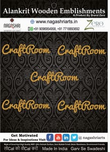 Brand Zero MDF Script Cutout Craftroom 1 - Pack of 5 Pcs - Size: 2.0 Inches by 0.6 Inches And 2.5 mm Thick