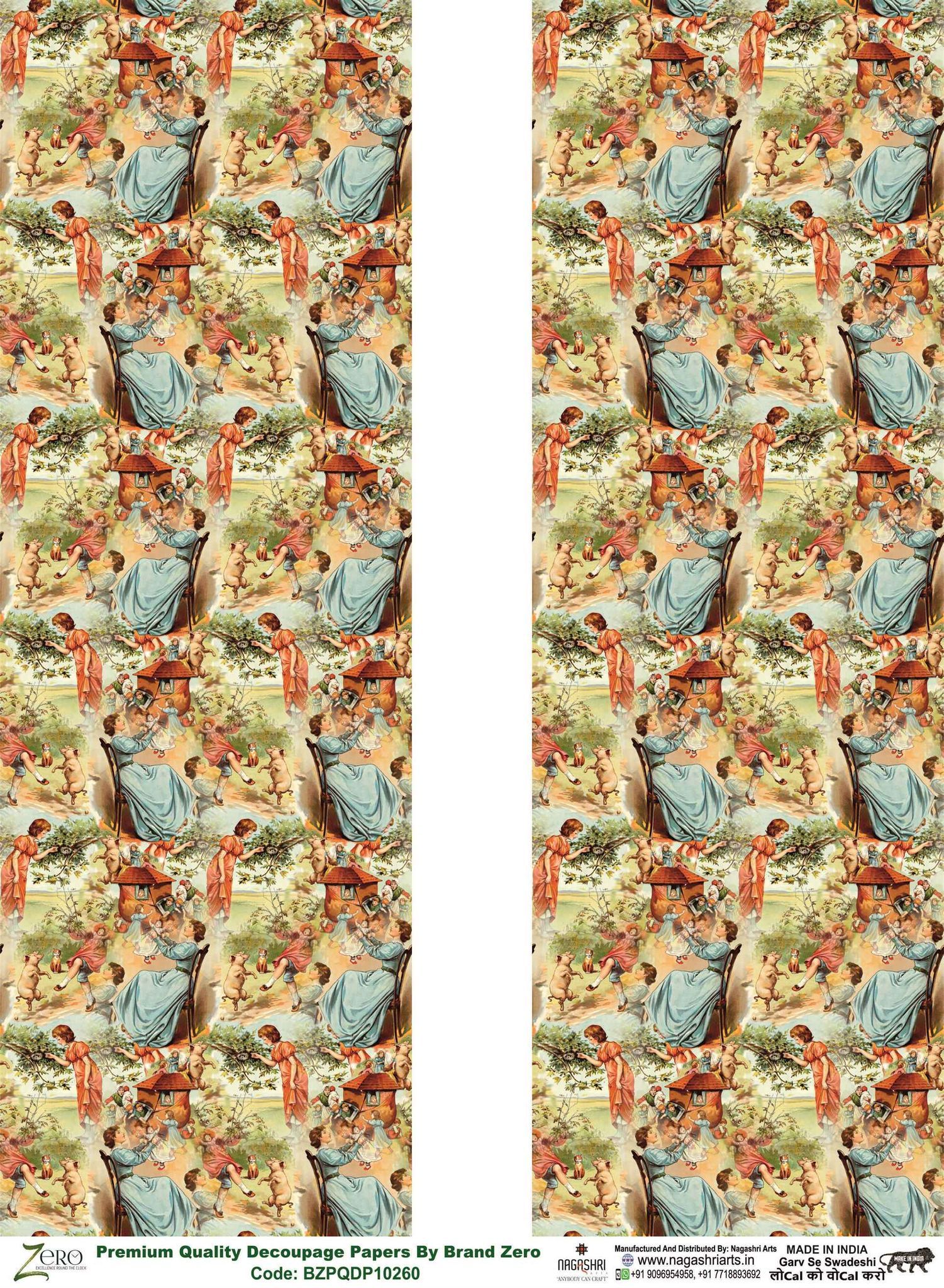 Brand Zero Premium Quality Decoupage Paper Pack of Two - Design Code: BZPQDP10260