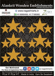 Brand Zero MDF Star Shape Pendant And Earrings Jewelry Base - Six Sets of Pack of 3 Pcs Set