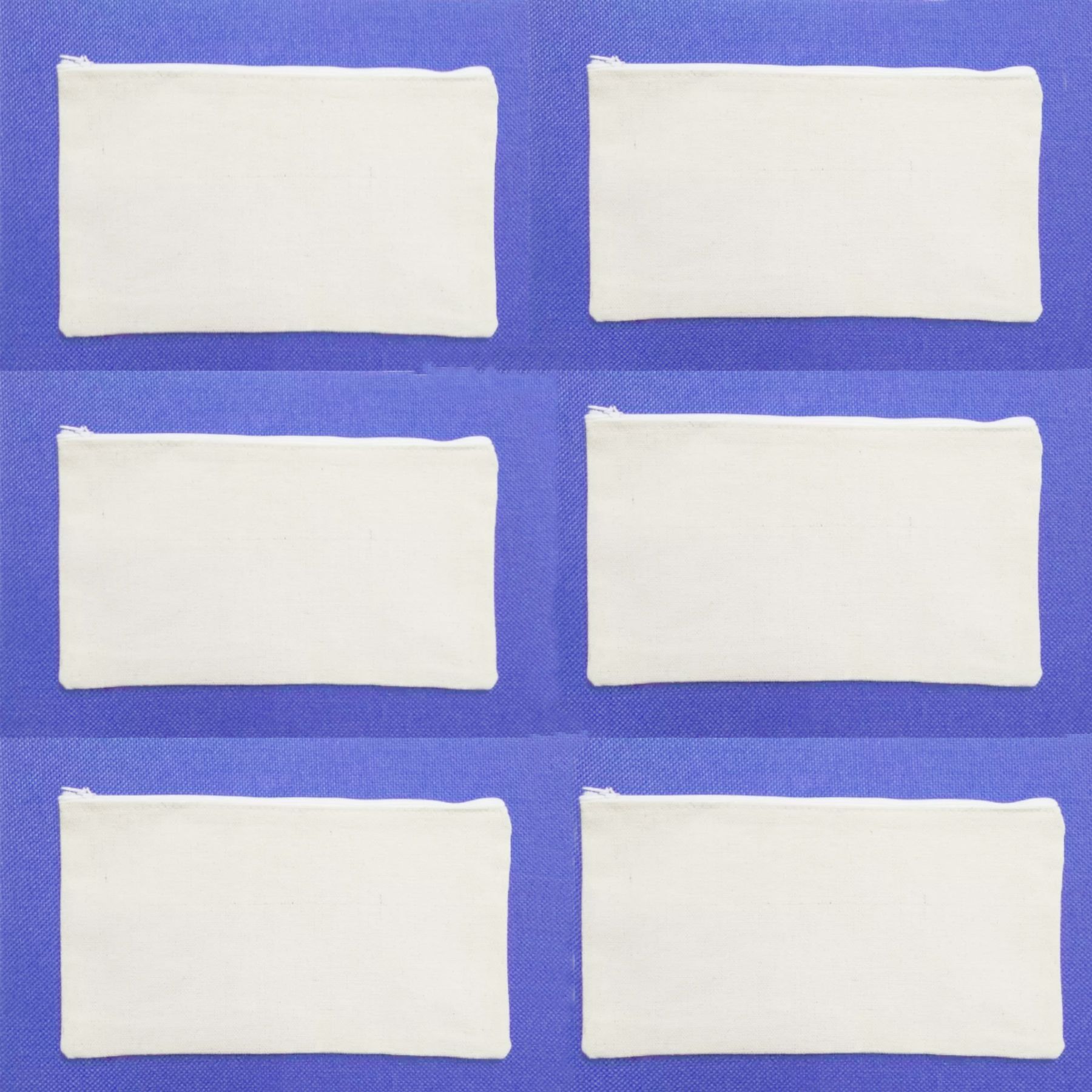 Canvas Pencil Pouch Set of 6 Pcs