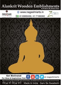 Brand Zero MDF Emblishment Meditation Buddha Design 13 - Select Your Preference Of Size & Thickness