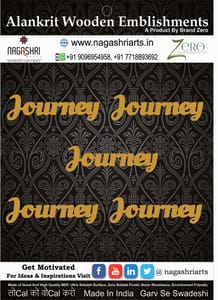 Brand Zero MDF Script Cutout Journey 1 - Pack of 5 Pcs - Size: 2.0 Inches by 0.7 Inches And 2.5 mm Thick