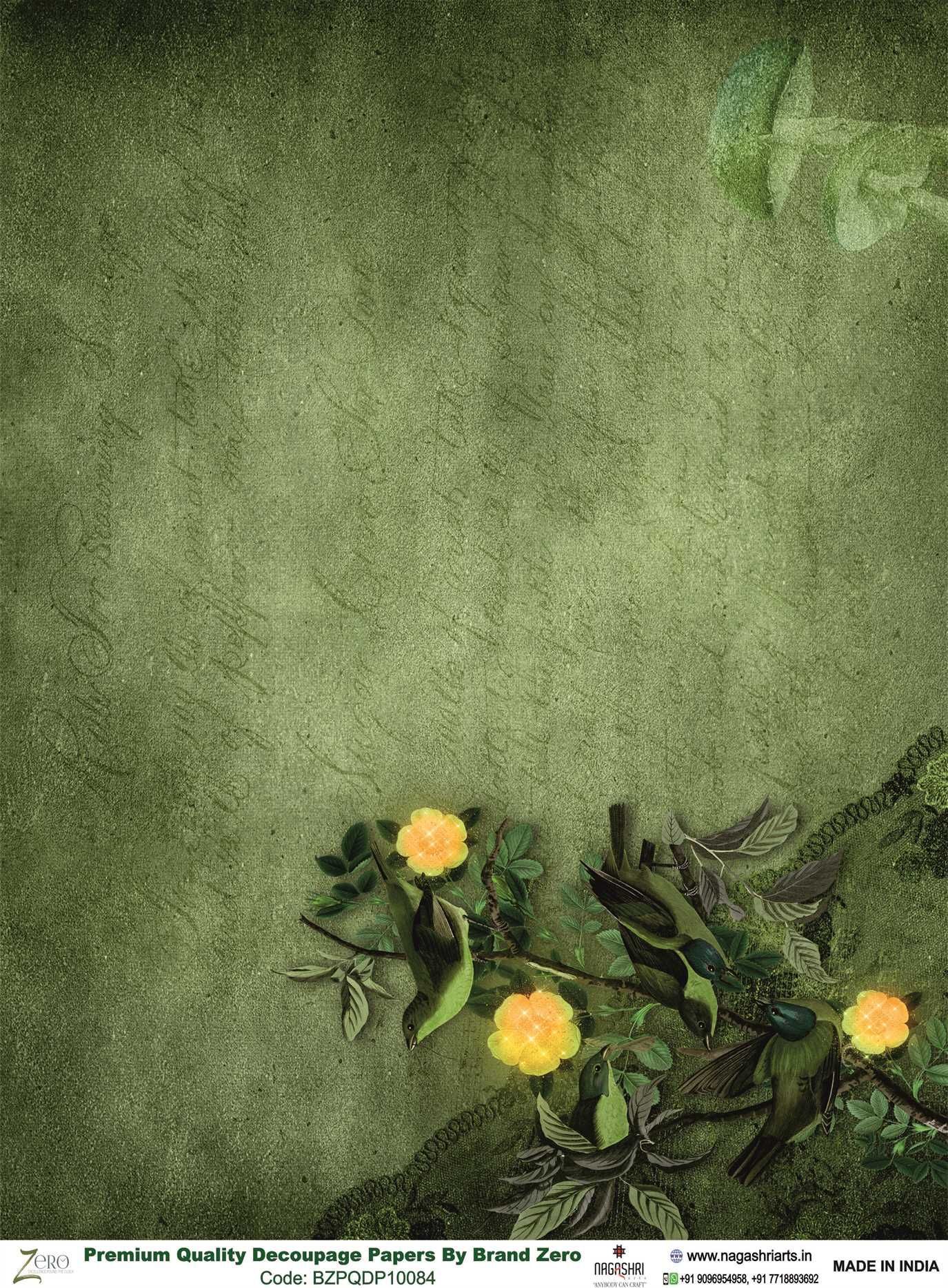 Brand Zero Premium Quality Decoupage Paper Pack of Two - Design Code: BZPQDP10084