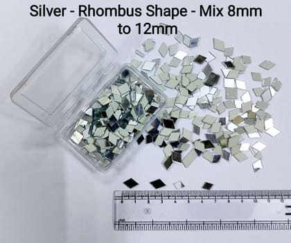 Silver Mirror Cutouts for Lippan Art - Rhombus Shape - Mix Size 8mm To 12mm - Select Your Quantity Silver Mirror Cutouts for Lippan Art - Rhombus Shape - Mix Size 8mm To 12mm - Select Your Quantity