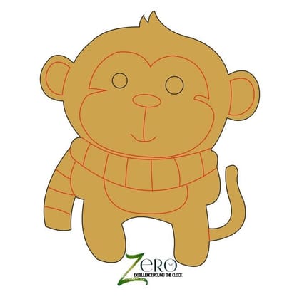 Brand Zero Pre Marked MDF Base - Monkey Design 1 - Select Your Preference Of Size & Thickness