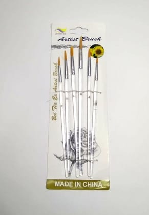 Round Artist Brush Set of 6 pcs