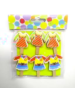 Wooden Photo Clips - Baby Dress 2 - 6 Pcs Set