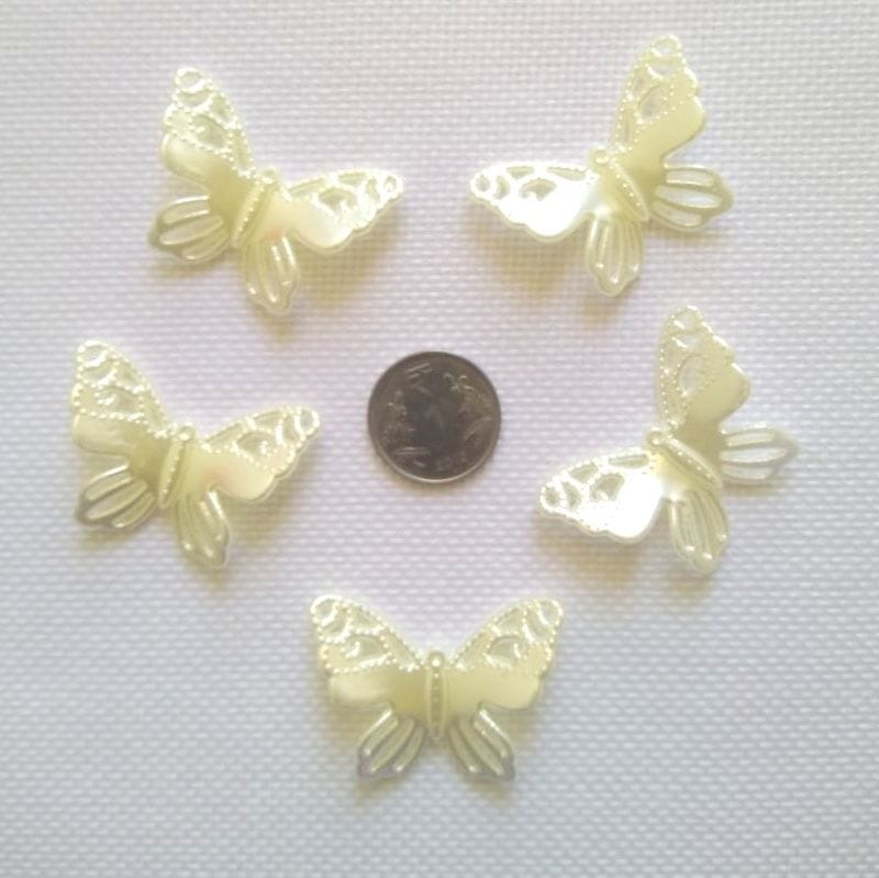 Emperor Butterfly pearl finish charms - a set of 5 pcs