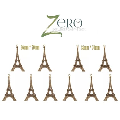Brand Zero Metal Charms - Eiffel Tower Set of 10 Pcs - 36mm*70mm