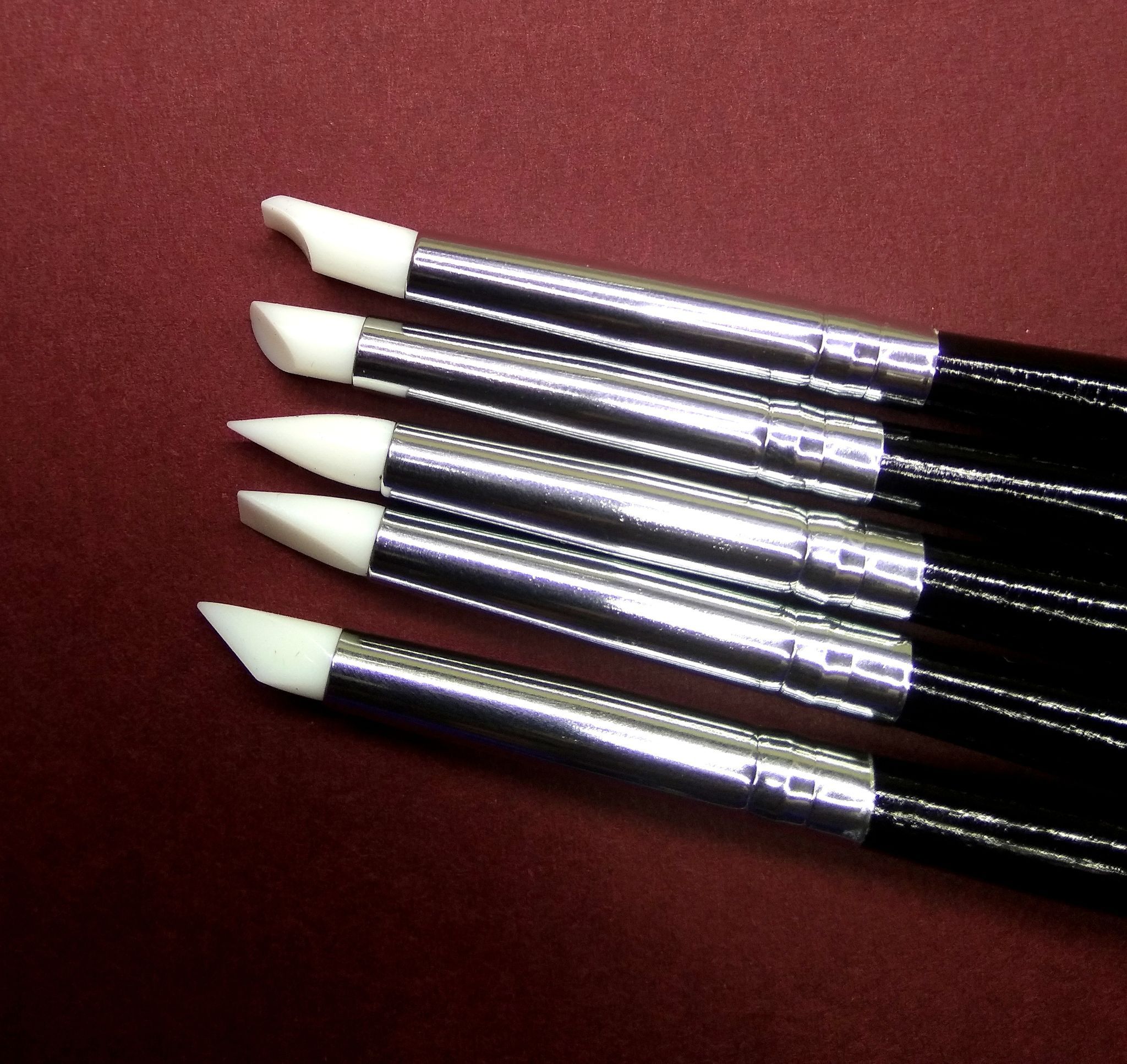 Set of 5 Pcs Silicone Paint Brushes - Big Size Black Color