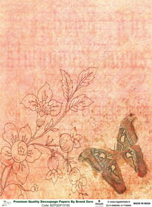 Brand Zero Premium Quality Decoupage Paper Pack of Two - Design Code: BZPQDP10192