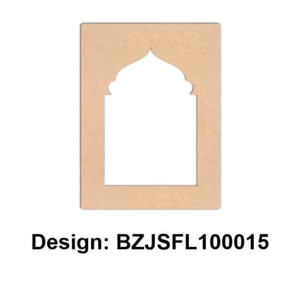 Brand Zero Plain MDF Diy Jharokha Base - Single Frame Layer - Design BZJSFL10015 - Select Your Preference Of Size & Thickness