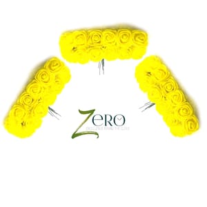 Bunch of 36 Pcs Hand Made Foam Flower Small - Yellow Color