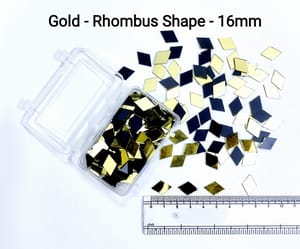 Gold Mirror Cutouts for Lippan Art - Rhombus Shape - 16mm - Select Your Quantity