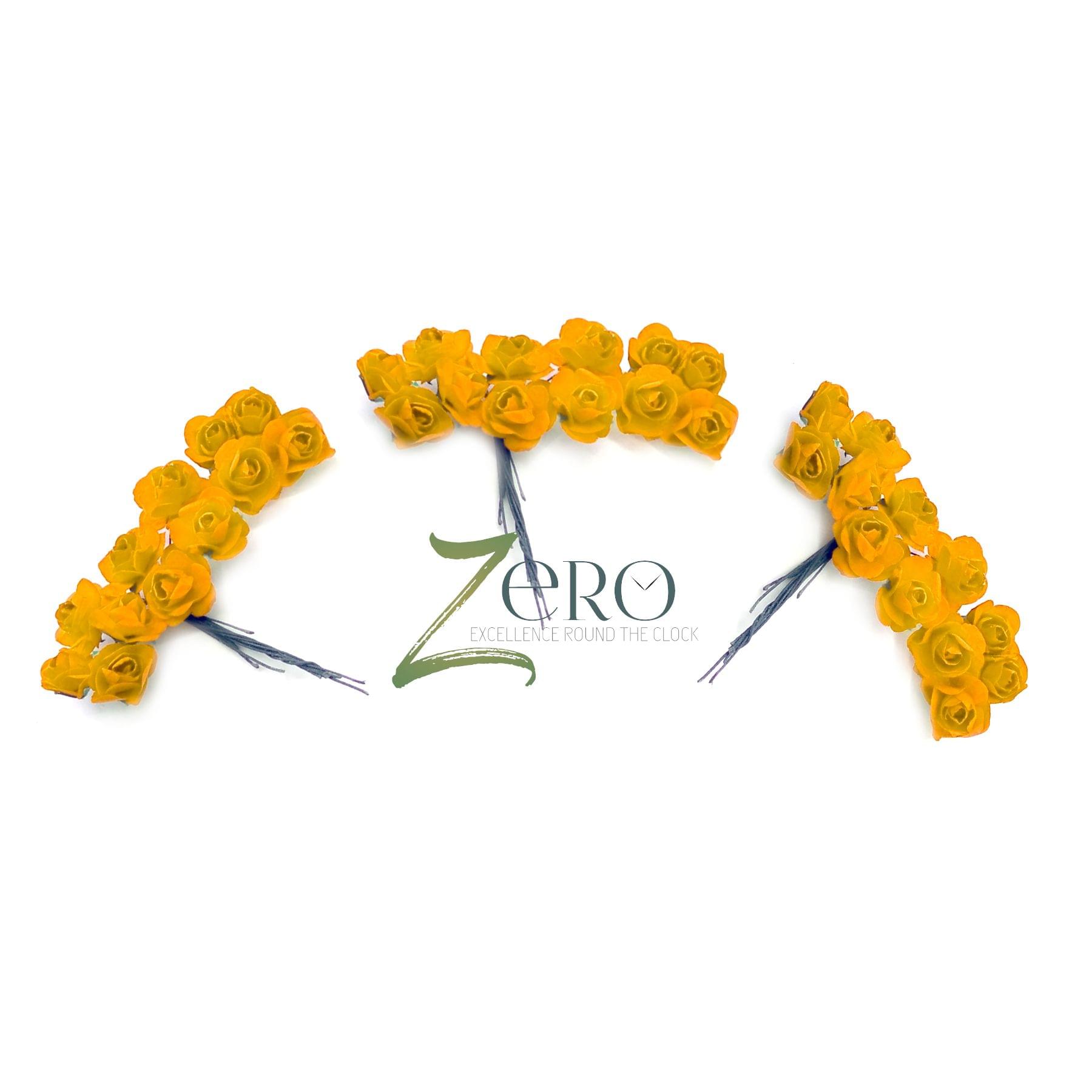 Bunch of 36 Pcs Hand Made Paper Flower - Orange Color