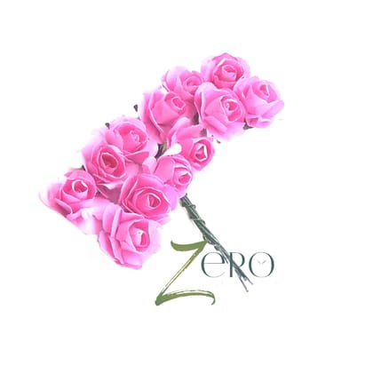 Bunch of 12 Pcs Hand Made Paper Flower - Baby Pink Color